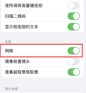 潮阳苹果手机维修网点分享iPhone如何开启九宫格构图功能