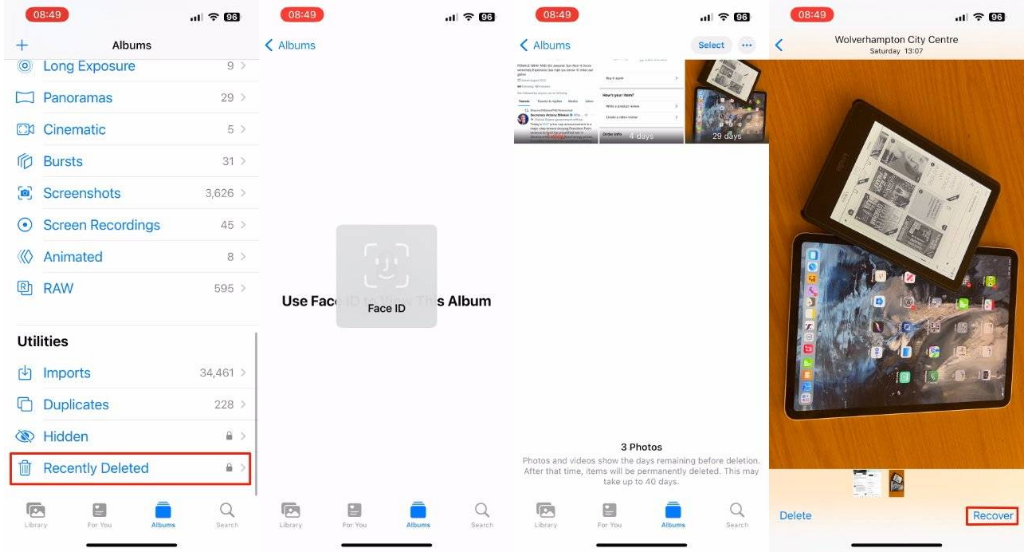 潮阳苹果14维修分享 iPhone14 上恢复已删除的照片 