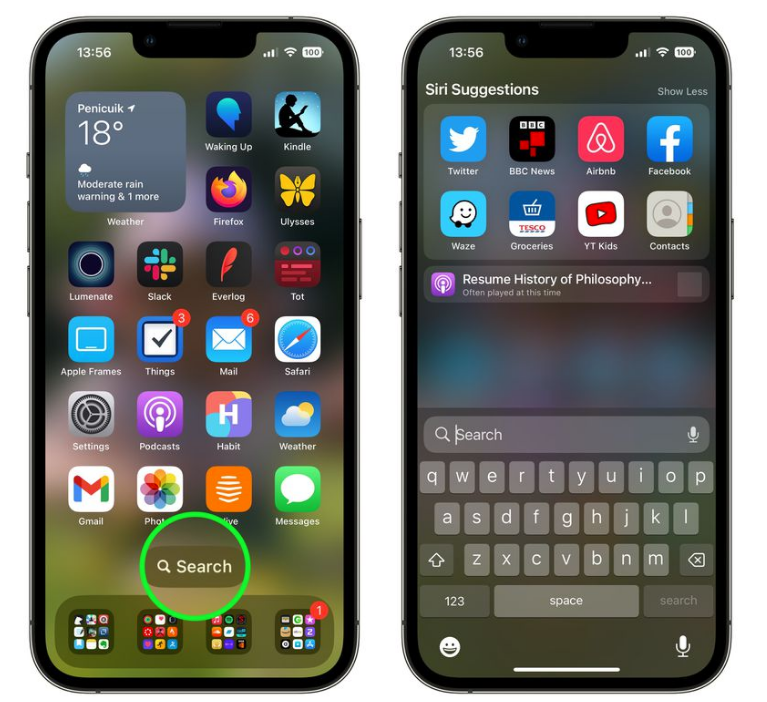 潮阳苹果手机维修分享升级到 iOS 16 后，如何删除主屏幕上的搜索按钮 