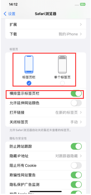 潮阳苹果手机维修分享Safari浏览器如何切换标签栏位置 