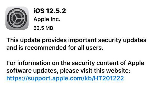 潮阳苹果手机维修分享iOS12.5.2发布，建议所有老苹果用户安装 
